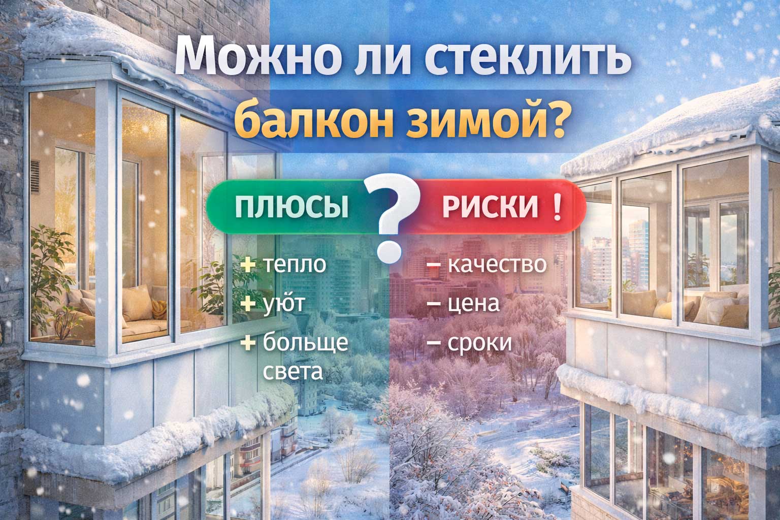 Можно ли стеклить балкон зимой? Плюсы и риски
